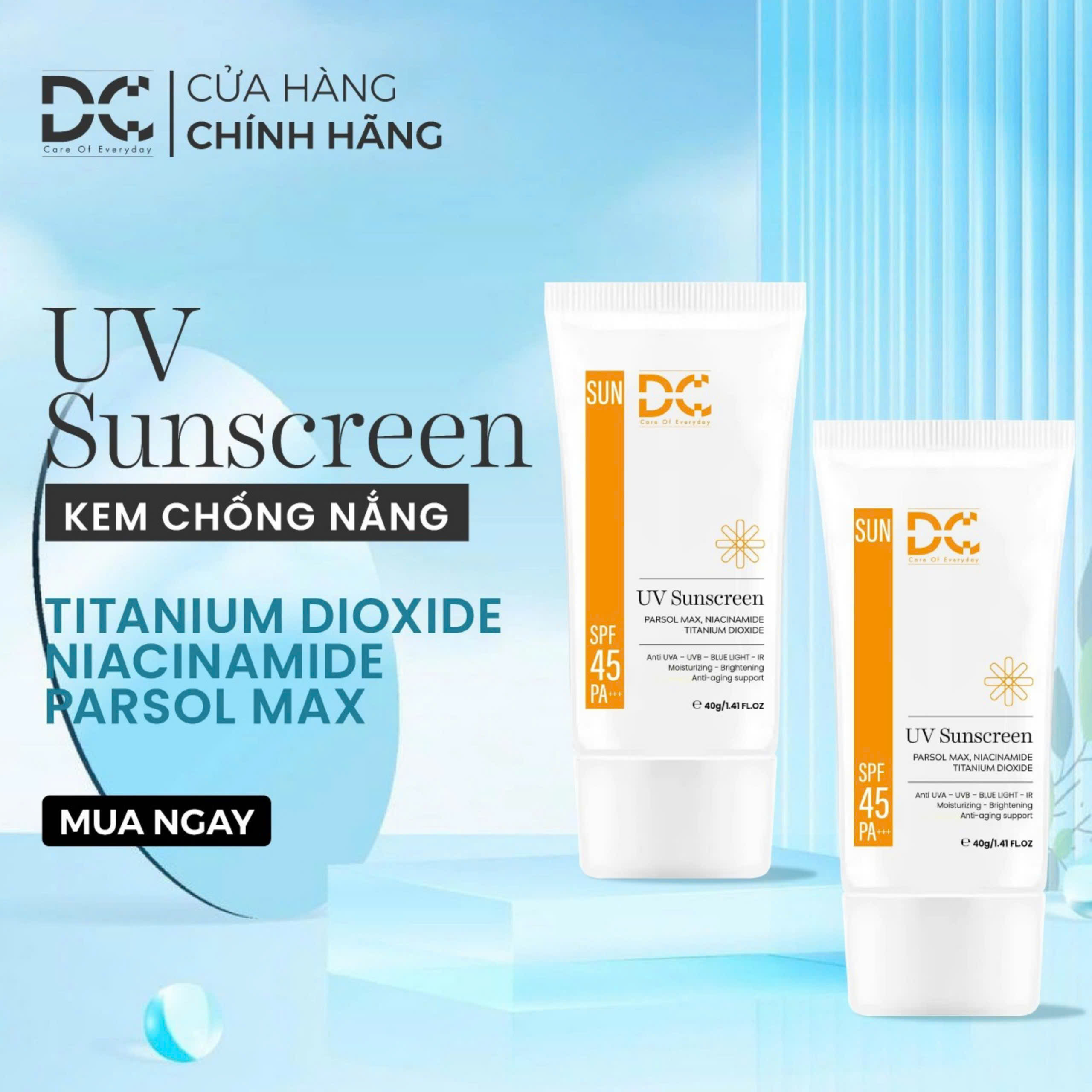 Kem chống nắng DC SUN SPF45 PA+++ UV Suncreen (40g)